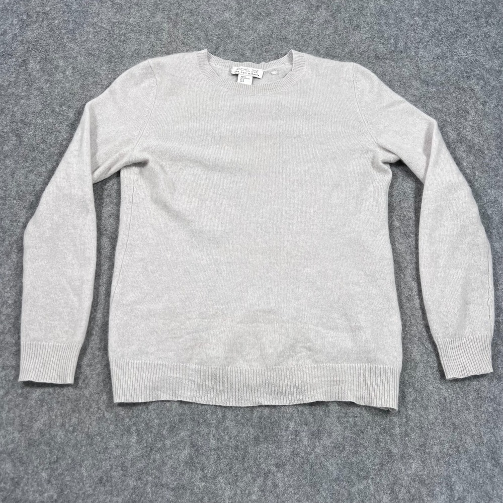 Rachel Zoe 100% 2-Ply Cashmere Gray Knit Pullover Sweater Women's Size PXS